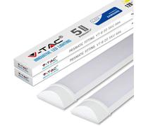 V-TAC 20W 2Ft Samsung LED Tube Lights - 6500K White, Wall & Ceiling Batten Light - Shed, Kitchen & Garage Lighting [Pack of 2]