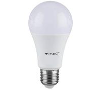 V-TAC 8.5W A60 LED Bulbs with Bayonet Cap | Warm White 3000K | E27 Standard Holder | Non Dimmable & Energy-Saving | 60W Equivalent | Thermoplastic Body | Screw Bulb | Frosted Bulb | Pack of 10
