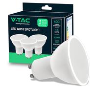 V-TAC 3 x LED Light Bulbs GU10 4.5 W (Equivalent to 40 W) - 400 Lumen - Maximum Efficiency and Energy Saving - GU10 Spot LED Bulbs - Light 3000 K Warm White - Pack of 3