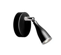 V-TAC 4.5W Wall LED Single Focus Light for Bedroom (4000K-Day White) Adjustable 360 lm - Spotlight Fitting for Living Room, Kitchen, Office, Plastic + Metal, 4.5w-4000k, Black (1 Head)
