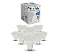 V-TAC 5W (35W Halogen Bulb Replacement) Energy Saving GU10 LED Spotlight Milky Cover with Samsung LED 110 Beam Angle Non-Dimmable 3000K Warm White 400 lumens [Energy Class A+] 10 Pack