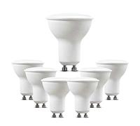 V-TAC 5W (35W Halogen Bulb Replacement) Energy Saving GU10 Spotlight Milky Cover with Samsung LED 110 Beam Angle Non-Dimmable 6400K White 400 lumens 6 Pack, 5 W