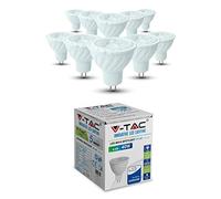 V-TAC 6.5W (65W Halogen Bulb Replacement) Energy Saving MR16 Ripple LED Spotlight with Samsung LED GU5.3 Base 110 Beam Angle Non Dimmable 4000K Day White 480 lumens 10 Pack
