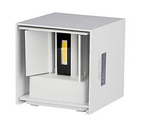 V-TAC 6 W Modern Square Up Down Wall Light 3000 K Warm White Waterproof Adjustable Beam Angle White Housing for Outdoor and Indoor Halls, Gardens, Living Room