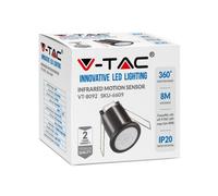 V-Tac 6609 Black Ceiling Pir Motion Sensor For Led And Halogen Lights