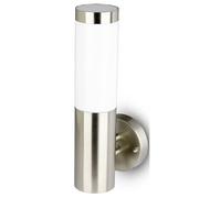 V-TAC Outdoor E27 Wall Lamp - Stainless Steel & White Finish, IP44 Waterproof, Max 60W, Modern Wall Light Fixture for Garden, Pathways, Porch, and Walkways