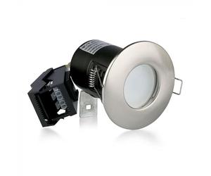 V-TAC Downlights for Ceiling Fire Rated Fitting for LED Downlights IP65 Waterproof Fire Rated Downlight Recessed GU10 Fitting [Pack of 6] Chrome