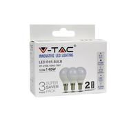 V-Tac E14 VT-2156 Saver Pack Candle Mini Globe Olive Ball SKU(7357-7358-7359) (Warm White) 3 Units