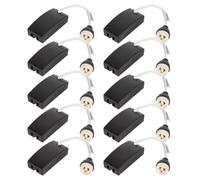 V-TAC GU10 Lamp Holder With Fastfix | Ceramic Lamp Bases Connector | Bulb Socket Connector | Adaptor for GU10 LED Bulbs | Halogen Bulbs Spotlights and Downlights Mains Connector Adapter | Pack of 10