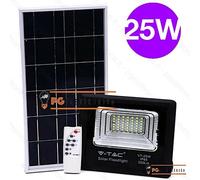 V-TAC LED 25W Spotlight With Solar Panel Battery Timer Function Remote
