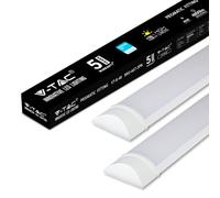 V-TAC LED Batten Light | 40W 4Ft Tube Lights 6400K White | Wall and Ceiling Light | Shed, Kitchen and Garage Lighting | Samsung 4Ft - 120cm Tube Light [Pack of 2]