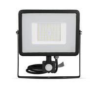 V-TAC LED Flood Light with Sensor Samsung Chip 6400K 4250lm IP65 50 Watt A+ Plastic W White