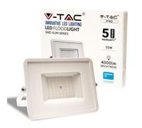 V-TAC VT21410 Outdoor LED Floodlight With SMD Samsung Chip 4000K White Body 50W