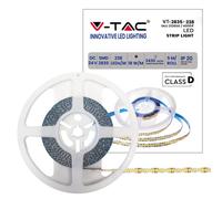 V-TAC LED Strip SMD 2835 18W 5M Adhesive LED Strip for Home Kitchen Bedroom Indoor 4000K Natural White Light High Brightness LED Strips 24V