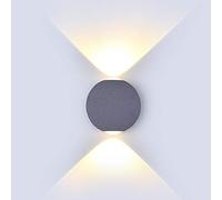 V-tac Modern Spherical Indoor/outdoor Two Directions, Ip65 Waterproof Grey Wall Lamp for Living Room, Garden, Patio, Hallways, Hotels 6w 3000k Up Down Soft Light, Aluminium, 6 W, Warm White