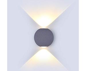 V-TAC Modern Spherical Indoor/Outdoor Two Directions Wall Light, IP65 Waterproof Grey Wall Lamp for Living Room, Garden, Patio, Hallways, Hotels 6W 4000K Up Down Soft White Light VT-836-G