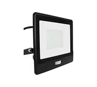 V-TAC Outdoor LED Flood Light with Samsung Chip 50W PIR Sensor Black Waterproof with 1 Meter Cable, Cool White Light
