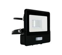 V-TAC Outdoor LED Floodlight with Samsung Chip 10W with PIR Sensor Black Waterproof with 1 m Cable, Natural White Light