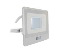 V-TAC Outdoor LED Spotlight with Samsung Chip 30W with PIR Sensor White Waterproof with 1 m Cable, Natural White Light