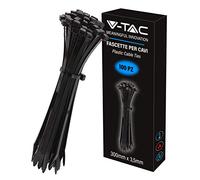 V-TAC Plastic Cable Ties 3.5 mm x 300 mm Pack of 100 Multi-Purpose Cable Ties for Electricians Mechanics Gardening Black