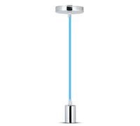 Vt-7338 Chrome Metal Cup Pendant Light-Blue