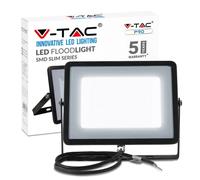 V-TAC SKU.413 - Slim LED Projector 100 W IP65 4000 K Aluminium, Waterproof, Black, Height x Width x Depth: 29.2 x 24 x 3 cm