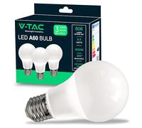 V-TAC VT-1900 LED Light Bulb E27 8.5 W (Equivalent to 60 W) A60 - 806 Lumen - Maximum Efficiency and Energy Saving LED Light Bulbs - Pack of 3