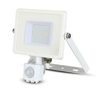 V-TAC VT-30-S-W LED Chip Samsung 30 W Spot Light with Motion Sensor and Twilight and Manual Blocking Switch White 6400 K IP65