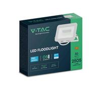 V-Tac Vt-44030 30W Floodlight With Samsung Chip Colorcode:6500K White Body White Glass