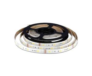 V-TAC VT-5050 54-EU LED Strip Kit SMD5050 4W/mt 54 LED/mt RGB and 3 in 1 5m 12V Adhesive with WiFi Control Compatible with Google Assist and Amazon Alexa Dimmable IP65