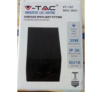V-TAC VT-797 Adjustable Square Spotlight Recessed Ceiling GU10 GU5.3 Bulbs