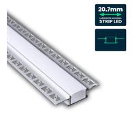 2m Plaster-In LED Aluminium Profile Channel w/ Diffuser 9mm or 20mm Trimless