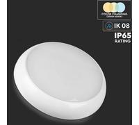 V-TAC VT-8603 Outdoor LED Wall Ceiling Light Round Bulkhead Tri Wattage CCT IP65 [EEK: E]