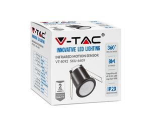 V-Tac Vt6609 High Quality Modern Pir Ceiling Sensor Black Body (Max:400W Led)