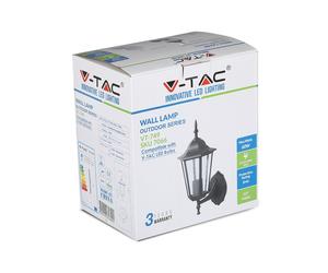 V-TAC VT7066 High Quality Modern E27 Wall Lamp Matt Black(Up) IP44