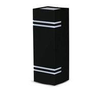 V-Tac Vt7512 Gu10 Wall Fitting Square Stainless Steel Body 2 Way Up-Down Black Ip44