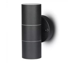 V-Tac Vt7569 Gu10 Wall Fitting 2 Way Up And Down Stainless Steel Body Ip44 - Matt Black (Vt-7622)