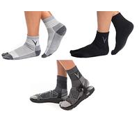 V-TOE SOCKS Wool Blend Flip-Flop Tabi Hiking Athletic Or Casual Breathable Split-Toe Socks, Grey, Black, Chacoal, Medium