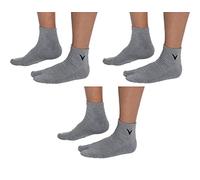 V-Toe Thick Quality Ankle Flip-Flop Socks - Tabi Split Toe Men Women Japanese 3 Pack, Gray, Large