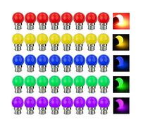 V-TOO LED 40 Pack Coloured Light Bulb B22 Bayonet LED Bulbs 3W Light Bulbs Mood Ambiance Lighting for Home Decoration Party Patio Christmas Effect Lights Multi Colour Red Yellow Blue Green Purple