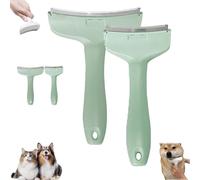 V-Tooth Deshedding Comb for Dogs & Cats - Pet Hair Removal Tool with Ergonomic Handle, Tight V-Shaped Teeth for Shedding Control, Grooming Brush for All Coat Types (Green, Small+Large) (Green)