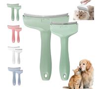 V-Tooth Deshedding Comb, V-Shaped dog combs for shedding, Professional Pet Hair Removal Grooming Brush, Detangling Dematting Rake Shedding Tool with Curve Blade for Dogs & Cats (Green, Small,Large)