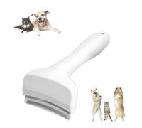 V-tooth pet hair removal comb, thinning pet hair, comfortable to hold, the knife surface is bent and fits the body, suitable for cats and dogs. (White,Medium)