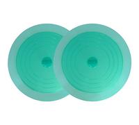 V-TOP Tub Stopper 2 Pack, 6 inches Large Silicone Drain Plug Hair Stopper Flat Suction Cover for Kitchen Bathroom Gadgets and Accessories (Green Transparent)