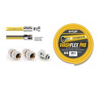 V-TUF 25m 3/4" 10Bar WASHFLEX PRO Water Supply Hose & KCQ Coupling Kit