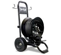 V-TUF Industrial Trolley Manual Wind Hose Reel - 50m Heavy Duty High Pressure Hose - MSQ Fittings