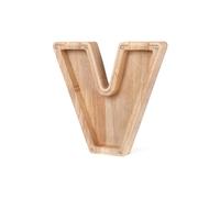 (V) Twenty-six Letter Wooden Piggy Bank Coin Money Solid Wood Saving Box Coins Storage Desktop Ornament Decor Crafts Christmas Gifts