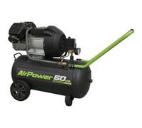 V-Twin Direct Drive Air Compressor - 50L Capacity Tank - 3Hp Induction Motor