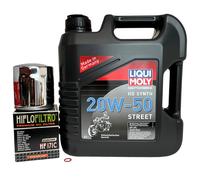 V-Twin Oil Change Kit Harley Davidson 99-2016 Liqui Moly HD 20W-50 O-Ring Chrome