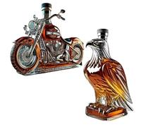 V-Twin Reserve Whiskey Decanter, Motorcycle Whiskey Bottle, Eagle Shape Whiskey Bottle, 300ml 3D Engraving, Suitable for Bar, Table, Kitchen